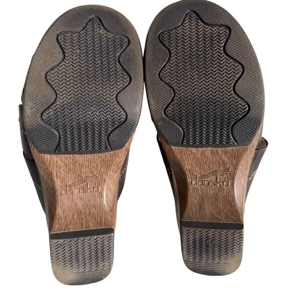 Dansko Brown Leather Cut Out Clog Sandals Sz 36 - Picture 8 of 8